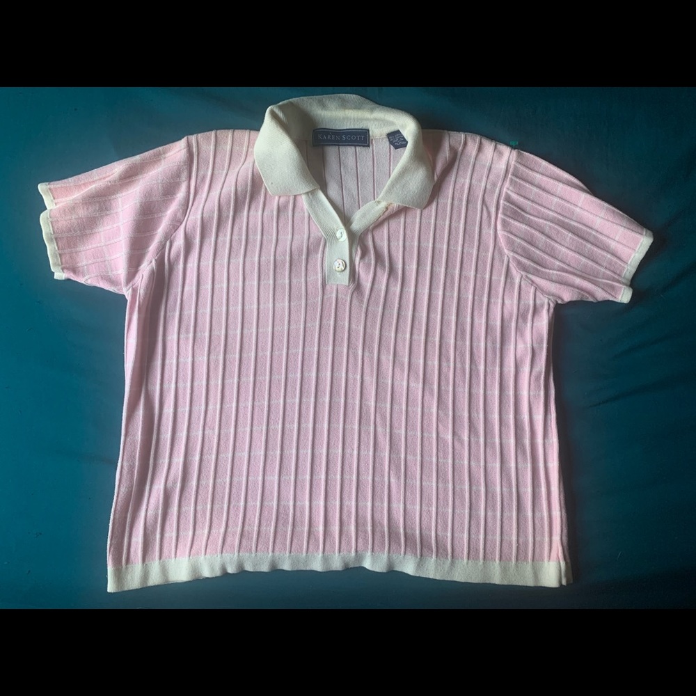 pink short sleeve collard shirt